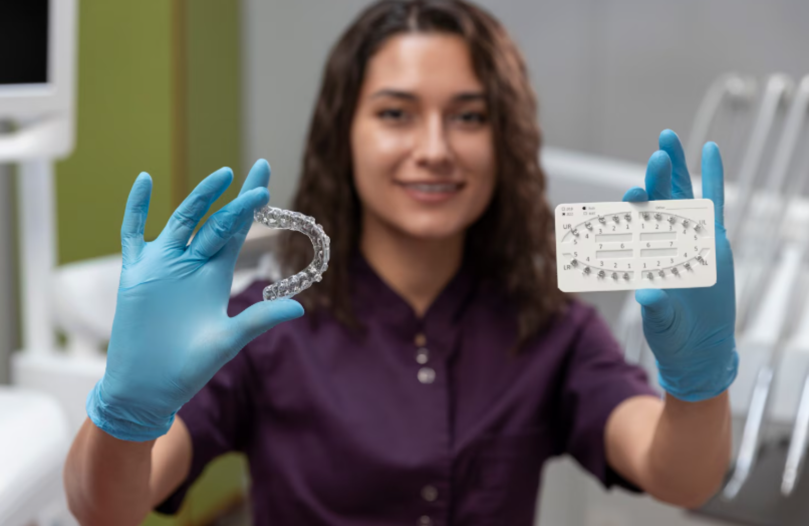 Happy Patient showing Invisalign results